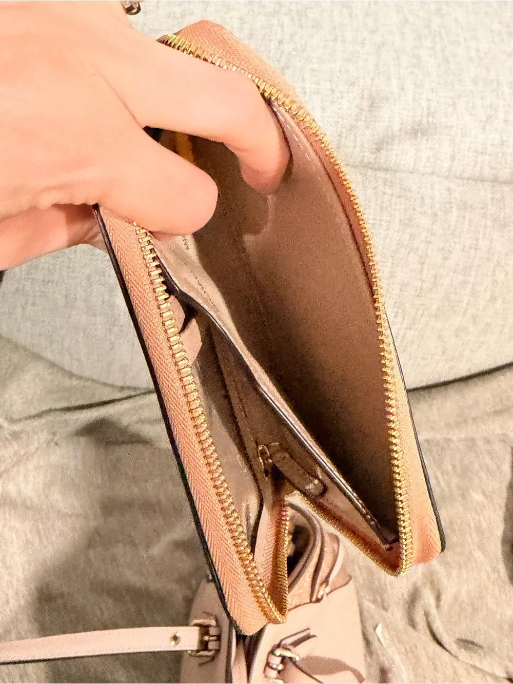 Michael Kors Blush Pink and Rose Gold Tote with Matching Wallet